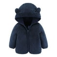 thumbnail image 4 of GYRATEDREAM Newborn Infant Baby Boys Girls Fleece Hooded Jacket Coat with Ears Todder Kids Outwear Coat Zipper Up Warm Winter Outwear for 6M-6Y, 4 of 10
