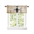 thumbnail image 2 of Kitchen Cafe Valance Curtain for Small Windows,Black Queen Bee and Crown on Vintage Letter Back Rod Pocket Short Valances Farmhouse Window Treatment Panel for Living Room/Bedroom/Bathroom,42x18in, 2 of 9