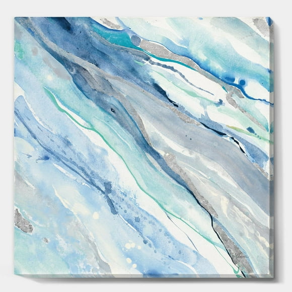 Designart Blue Silver Spring II Canvas Wall Art