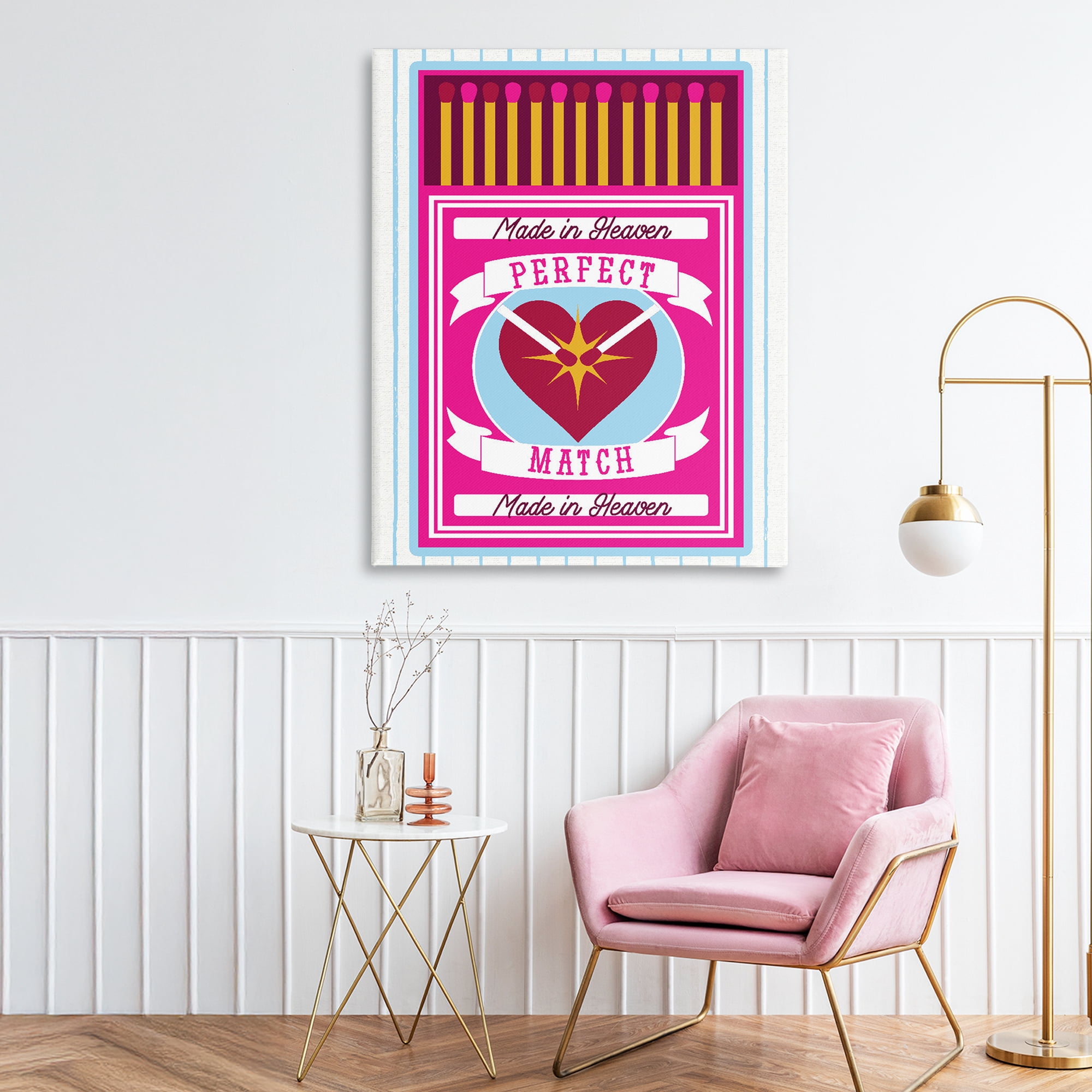 Stupell Industries Perfect Match Made In Heaven Canvas Wall Art, design by Lil' Rue