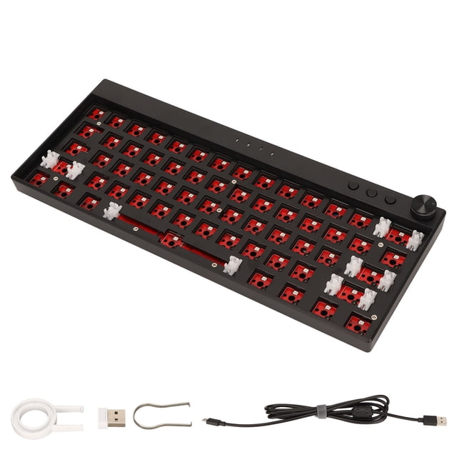Kit de teclado mecánico de 61 teclas, interruptor de retroiluminación RGB, Kit de teclado mecánico para juegos personalizado de intercambio en caliente, color negro