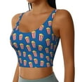 thumbnail image 2 of Fotbe Cute Popcorn Pattern Womens' Sports Bra Longline Wirefree Padded with Medium Support Sports Moisture-Wicking Workou Vest,Tank Top-, 2 of 7