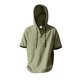 thumbnail image 4 of pstuiky Camisas de vestir de manga corta para hombre, Blusa de lino con capucha y manga corta para hombre, color liso, con botones y cordón ajustable camisas casuales para hombre s, 4 of 8