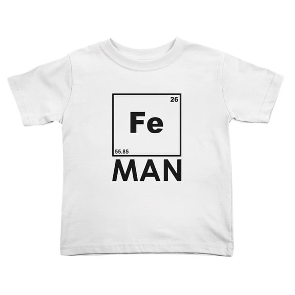 Iron Science Fe Periodic Table Cute Toddler T-Shirts for Boys Girls (White, 5/6T)