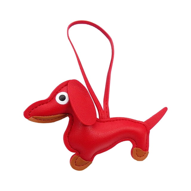 PU Dachshund Bag Charm - Cartoon Animal Shaped Handbag Hanging Decor with PU Leather, Metal Hardware | Cute Pet-Themed Accessory for Bags, Purses, Keychains
