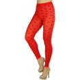 thumbnail image 6 of ToBeInStyle Women's Polka Dot Ankle Long Leggings - Red w/Black Polka Dot - One Size, 6 of 6