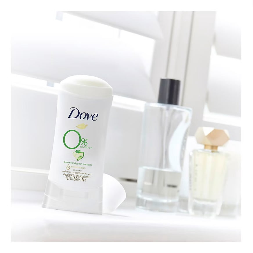 Dove 0% Aluminum Deodorant Stick - Cucumber and Green Tea, 4 pk./2.6 oz.