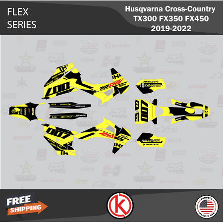 Kalair GFX Graphics Kit for Husqvarna TX300 FX350 and FX450 (2019-2022) Flex Series Kalair GFX Graphics Kit for Husqvarna TX300 FX350 and FX450 (2019-2022) Flex Series