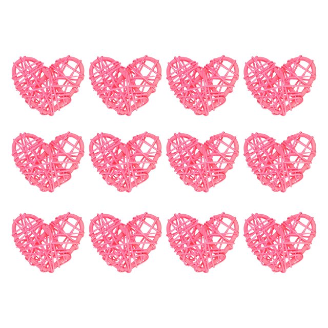 Bolas de Ratán Corazón 20uds Unique Bargains Rosa 2.36 Pulgadas