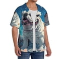 thumbnail image 2 of Kdxio Men's Hawaiian Shirt for Men Short Sleeve Shirt Starry Sky Cloud Bulldog Summer Casual Holiday Beach Button Down T-Shirts, 2 of 5
