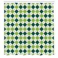 thumbnail image 3 of Ambesonne Geometric Shower Curtain, Vintage Diamond Line, 69"Wx70"L, Lime Green Dark Green, 3 of 5
