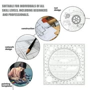 2pcs Multi-Functional Templates with Geometric Drawing Rulers for Precise Art, Drafting, and Design Projects