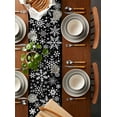 thumbnail image 5 of Table Runners 108 Inches Long Dress Scarves, Snowflake Black Farmhouse Coffee/Dining/Kitchen Table Runner for Living Room, Christmas Winter Snowfall Xmas Holiday 13x108 Inch, 5 of 7