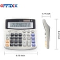 thumbnail image 2 of Calculadora escritorio OFFIDIX, calculadoras básicas, calculadora solar y batería dual, portátil con pantalla LCD grande de 12 dígitos, grande, 2 of 3