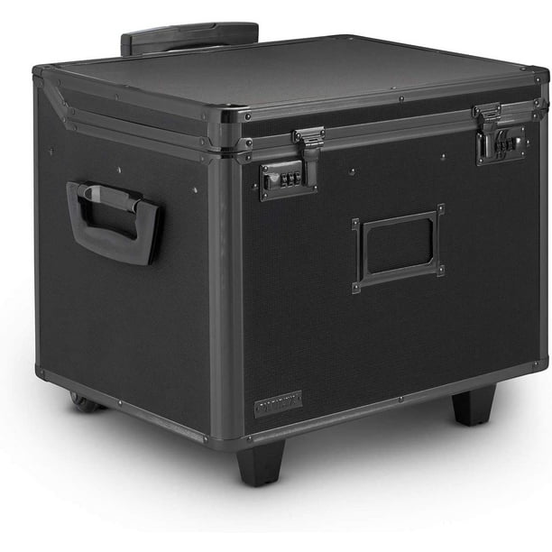 Archivador móvil con cierre para archivos Vaultz de cartas o documentos legales, color negro