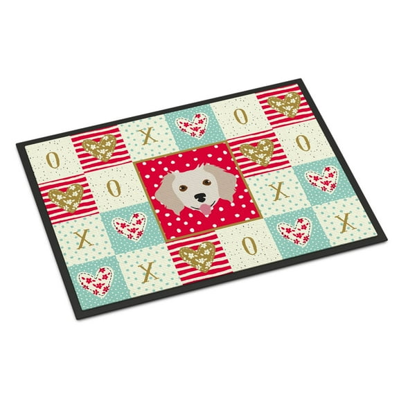 Carolines Treasures CK5238JMAT Small Greek Domestic Dog Love Door Mat Indoor Rug or Outdoor Welcome Mat 24x36 Doormat