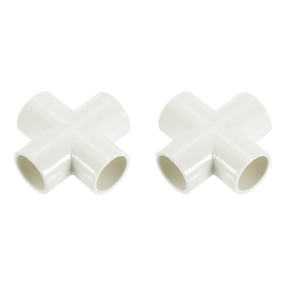 1/2" Fittings, 2Pcs 4 Way Elbow Connector Elbow Corner Fitting, White