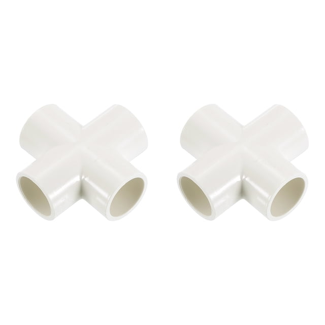Conectores de 1/2", 2 piezas, codo de 4 vías, accesorio de esquina, blanco