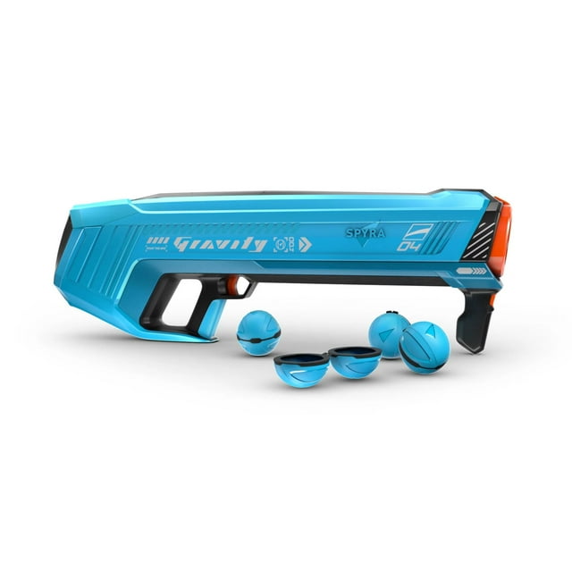 SPYRA Lanceur de Bombes à Eau Électriques, DEL et Portée de 52 Pieds, SpyraGravity, Bleu