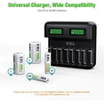 thumbnail image 5 of Cargador de batería recargable - Cargador de batería de 8 bahías AA AAA C D para baterías recargables con puerto USB 2A, entrada tipo C, cargador de batería rápido, 5 of 5