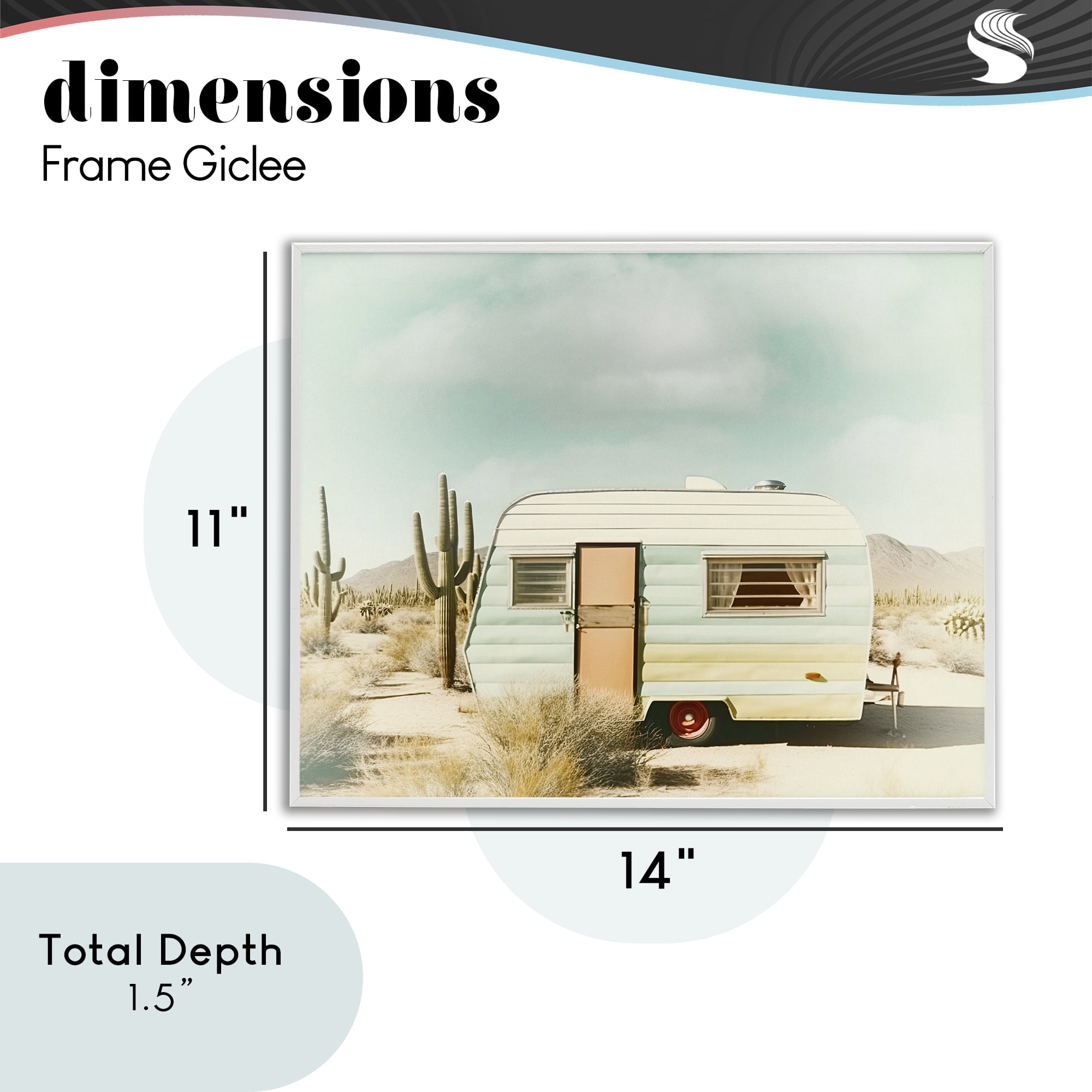 Desert Trip Vintage White Framed Giclee Art, design by Decent Exposures