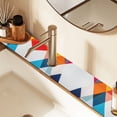 thumbnail image 2 of Yayeee Faucet Mat for Kitchen Sink 14.7" Diatomite Long Splash Guard Pad, Colorful Triangles, 2 of 7