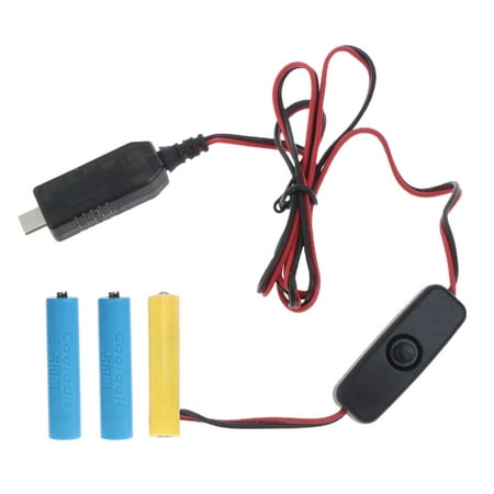 

OOKWE Reuse Type C 5V to 4.5V Power Supply Dummy Battery Adapter Cable LR3 AM4 AAA
