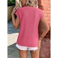 thumbnail image 4 of Top Informal de Corta con Cuello Redondo y Aguja Gruesa para Mujer, Color Rosa, Talla L, 4 of 6
