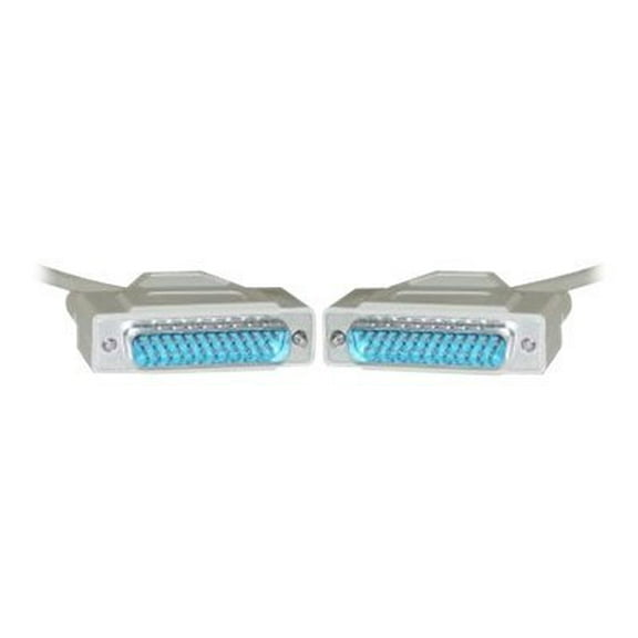 Bidirectional Printer Cable, DB25 Male to DB25 Male, 18 Twisted Pairs, A/A Type, Beige, 15 feet, DB25 Printer Cable, 25 Pin Serial Cable, CableWholesale