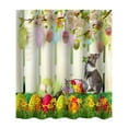 thumbnail image 2 of Cortina de ducha con adornos de Pascua, decoración de Pascua, tela divisoria para baño, impresión digital, impermeable, con ganchos, poliéster sin perforaciones., 2 of 6