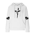 thumbnail image 4 of DDAPJ pyju Cross Graphic Hoodies for Women Waffle Knit Hooded Sweatshirt Loose Casual Pullover Hoodie Christian Blessed Sweatshirts with Kangaroo Pocket White M, 4 of 6