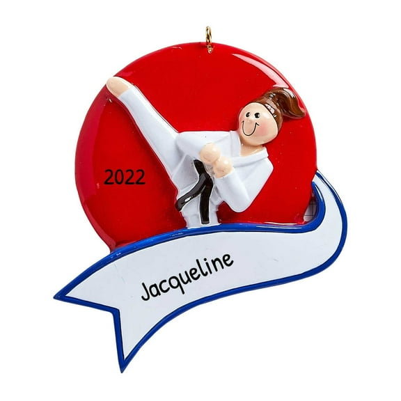 Personalized Taekwondo Ornament 2024 -Karate Judo Martial Arts for Girls Christmas Gifts Ornaments