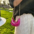 thumbnail image 4 of Bolsa De Hombro Bolsa de mujer Bolsa de hombro de cuero de PU Bolsa de mensajero Bolsa de mano brillante (Rosa roja) Ndcxsfigh Para Estrenar, 4 of 7