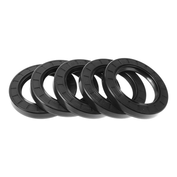 Sello de aceite universal Unique Bargains TC de doble labio con resorte de acero, anillo de sello para eje rotativo 60x90x12 mm, caucho nitrilo de alta presión, negro, 5 piezas
