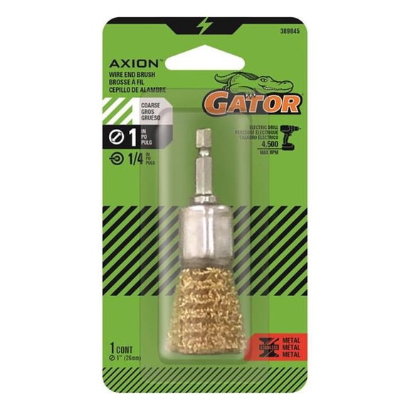 Gator 1032111 1 in. Coarse Crimped End Brush, Brass Coated Steel - 4500 RPM
