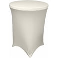 thumbnail image 2 of LA Linen TCSpandex36Rx42H_WhiteX11 LA Linen Round Spandex Cover For Bar High Cocktail Table, 36-Inch Round 42-Inch High, White, 2 of 3