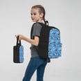 thumbnail image 7 of Pofeuu Blue Fish Print Backpack Travel Backpacks With Lunch Bag Pencil Bag Set 3 pcs Set Cartoon Backpack, 7 of 7