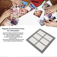 thumbnail image 3 of Clear Acrylic Floating Frame with 6 Grid Double Layer Magnetic Picture Frame Free Standing for Refrigerator Desktop Display White, 3 of 4