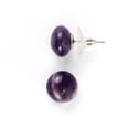thumbnail image 1 of Nvzi Pendientes de piedra natural personalizados, pendientes de cuentas de pan de piedra de cristal natural Pendientes de cuentas de Mantou de cristal de temperamento simple (púrpura), 1 of 5