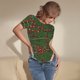 thumbnail image 3 of Fotbe Red Snake Body de Mujer con Cuello Redondo y Mangas Cortas, Sin Mangas Ajustado, Suave, Cómodo y Básico-Medium, 3 of 7