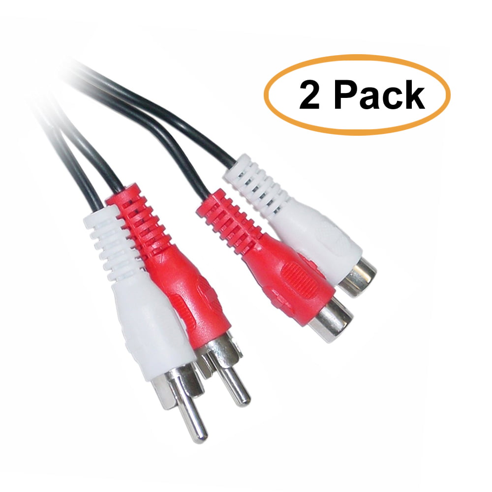 C&E RCA Stereo Audio Extension Cable, 2 RCA Male to 2 RCA Female, 6 Feet, 2 Pack