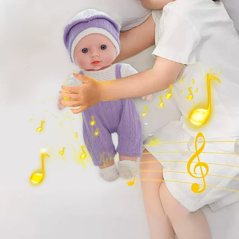 Purple Soft Vinyl Reborn Doll With Voice Blinking Eyes For Kids