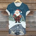 thumbnail image 5 of Kedxroy Christmas Shirts for Women Plaid Christmas Trees Shirt Xmas Holiday Tee Tops(Dark Blue,S), 5 of 6