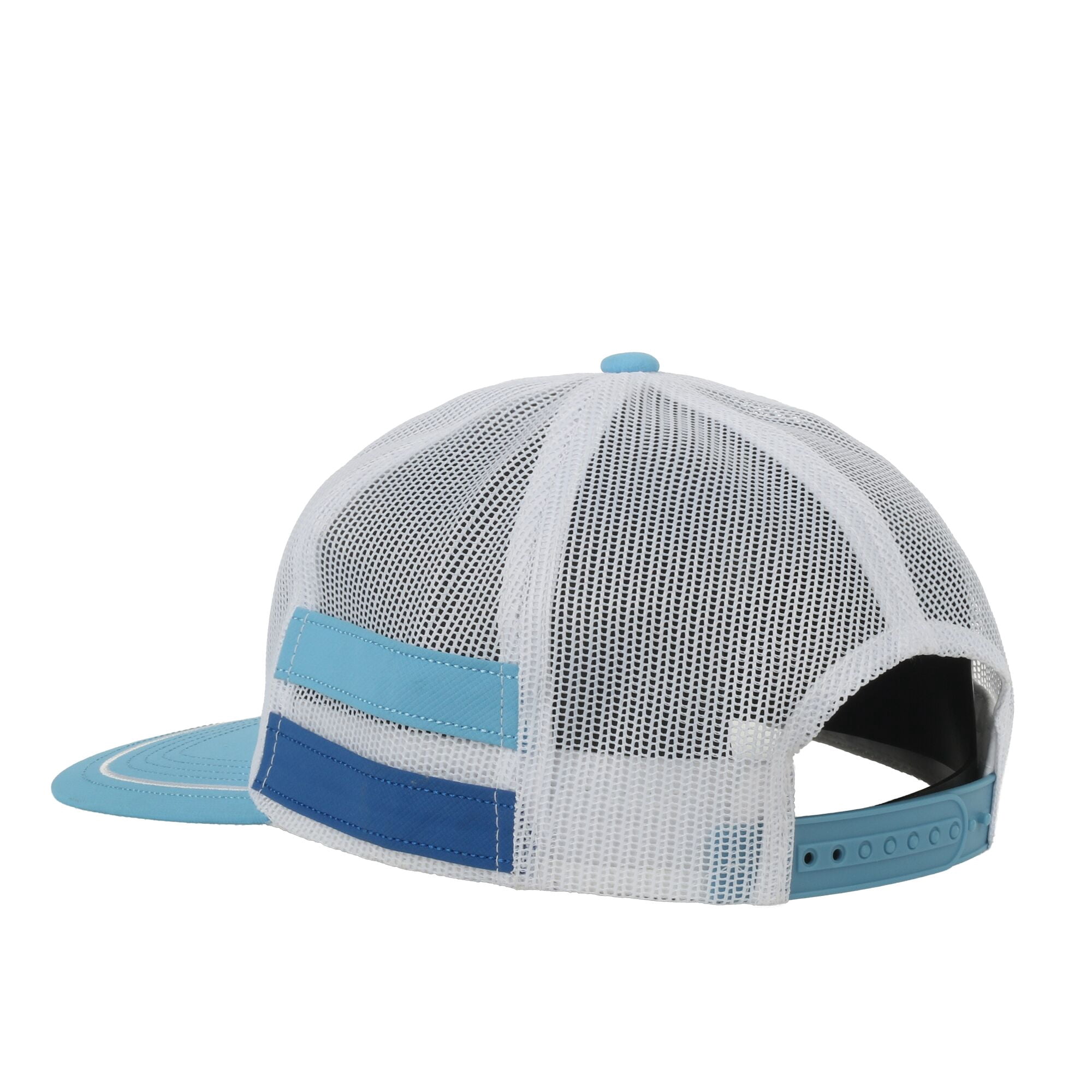 Outdoor Cap Reel Nice Fishing Patch Mesh Cap – Flat Bill Snapback, One Size, White/Blue