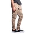 thumbnail image 4 of Victorious Men's Scrunch Stacked Biker Twill Jogger Pants JG882 - Khaki - Small, 4 of 6