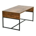 thumbnail image 4 of Household Essentials Wrap Rectangular Coffee Table Rustic Hickory Wood Grain and Black Metal, 4 of 8