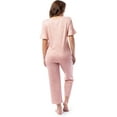 thumbnail image 2 of Fruit of the Loom Women's 360 Stretch Ruffle Sleeve V-Neck Tee and Capri Sleep Pajama Set - Watercolor Hearts, 2 of 6