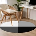 thumbnail image 4 of Modern Black Grey Round Area Rug 3.3Ft Washable Circle Rugs for Dining Room Table, Abstract Minimalist Geometric Plaid Non-Slip Carpet Floor Mats Indoor Outdoor Carpet Runner Aesthetic Home Decor, 4 of 8