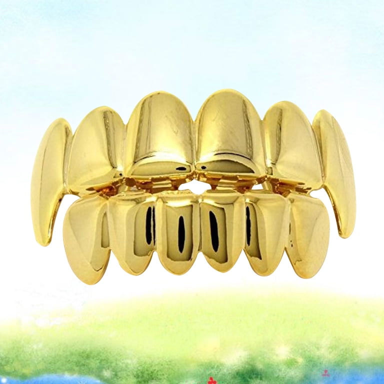 Qiwenr Hip Hop Grill set, Vergulde Gouden Grillz, Gouden Zilveren Qiwenr Hip Hop Grill set, Vergulde Gouden Grillz, Gouden Zilveren