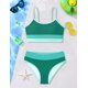 thumbnail image 5 of Traje de baño TALLWH para niñas, biquini con bloques de color, 2 piezas, de 9 a 10 años, 5 of 7